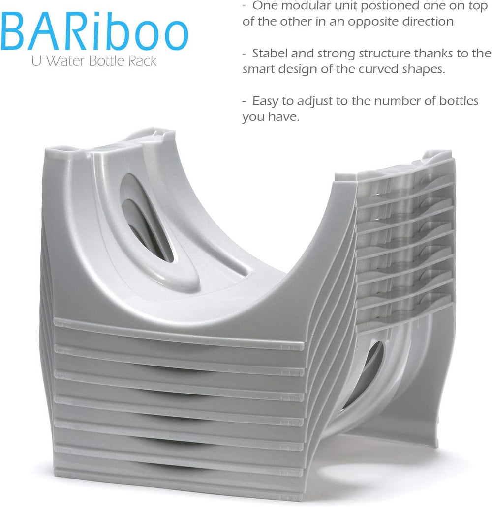 Bariboo Stackable Water Bottle Storage Rack Best Water Jugs 5 Gallon Organize...