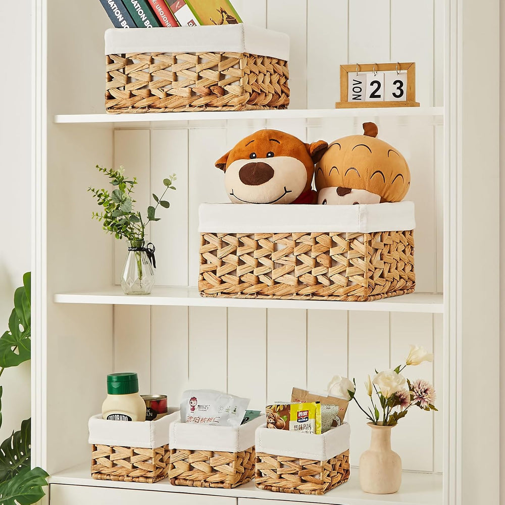 Vagusicc Wicker Storage Basket, 6 Pack Baskets for Organizing, Water Hyacinth...