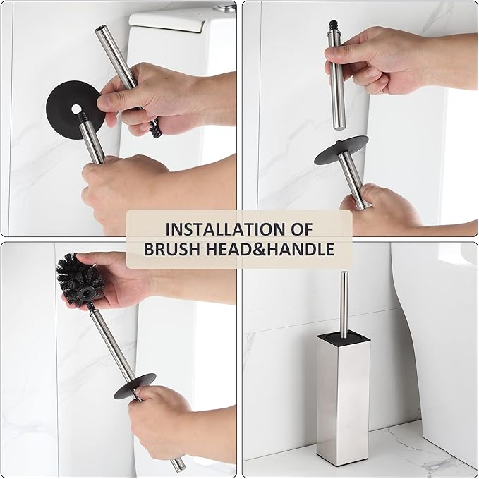BGL Toilet Brush Holder Freestanding, Brushed Nickel, 304 Stainless Steel - Image 7