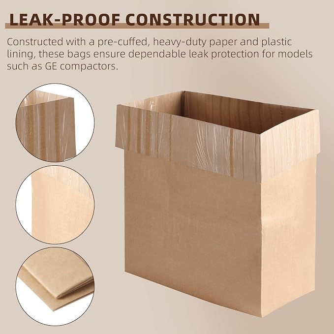 Calvana Super Strong Compactor Bags, Heavy-Duty Kitchen Paper Trash Bags - Image 5