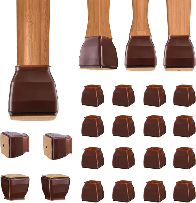 BALEINE 16 Pack Silicone Chair Leg Floor Protectors, Stool Leg Protectors Cap by BALEINE