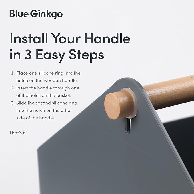 BLUE GINKGO Large Storage Basket – Plastic Caddy - Image 4