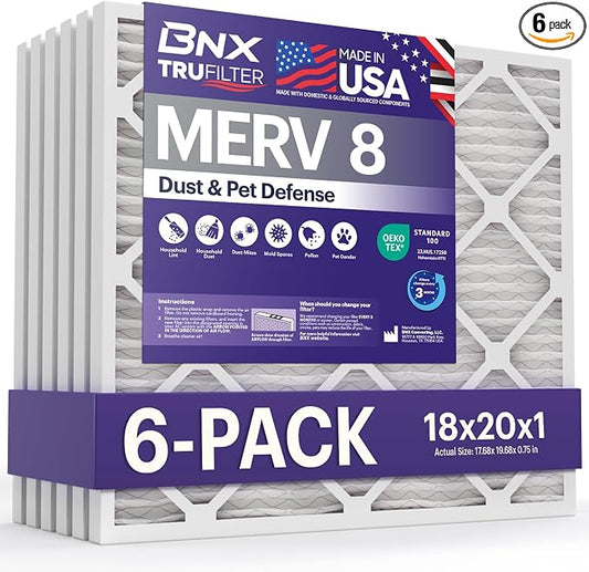 BNX TruFilter 18x20x1 Air Filter MERV 8 by BNX