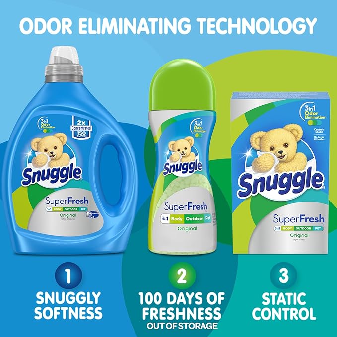 Snuggle Liquid Fabric Softener, SuperFresh Original, Eliminates Tough Odors - Image 7