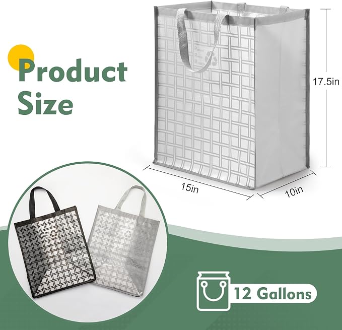 Lily queen Recycle Bin Bags for Kitchen Home Trash Cans Sorting Bins 12 Gallon - Image 2