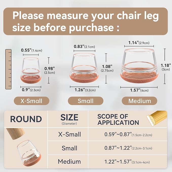 24PCS Upgraded Silicone Chair Leg Floor Protectors - Image 3