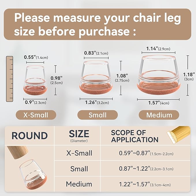 24PCS Upgraded Silicone Chair Leg Floor Protectors - Image 3
