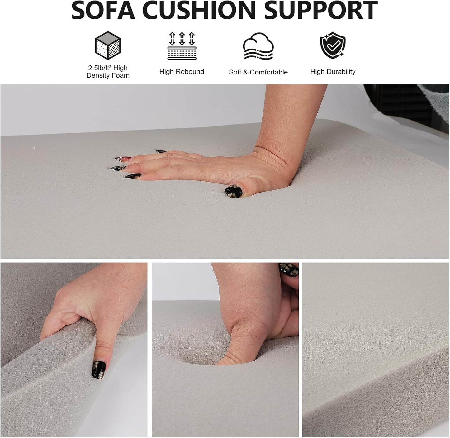 RA RUNNING ALIEN Couch Cushions Support for Sagging Seat -20"X 20"Curved Foam Sofa Cushion Support Board,Grey Couch Supporterfor Under The Cushions,Set of 3
