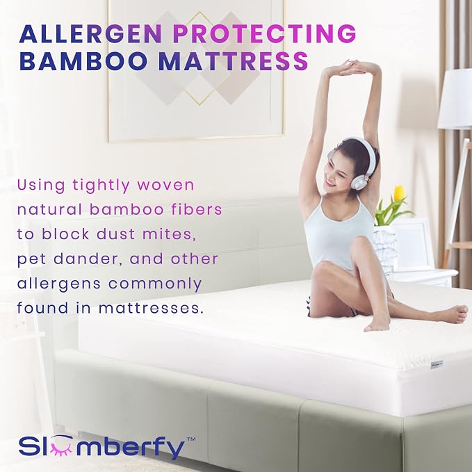 Waterproof Mattress Protector by Slumberfy | Hypoallergenic Bamboo Mattress - Image 2