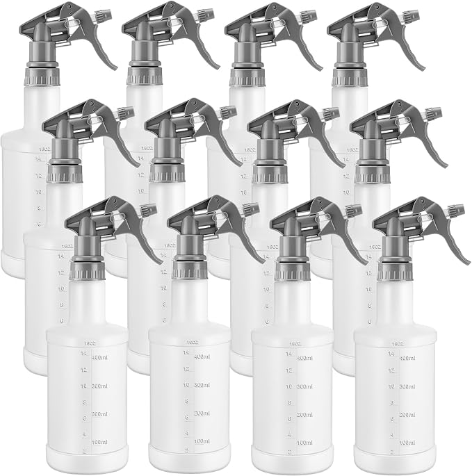Eccliy 12 Pcs 16 Oz Plastic Spray Bottle, Adjustable Empty Reusable Sprayer by Eccliy