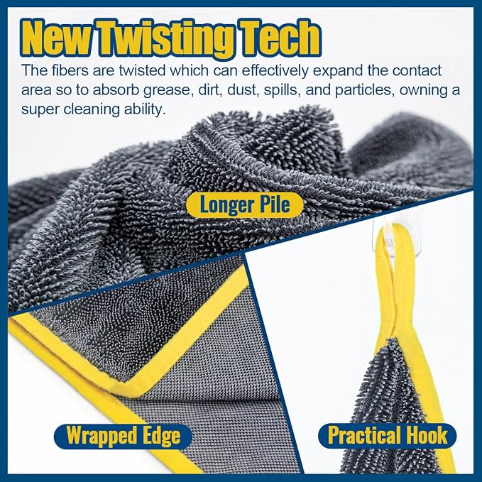Airlab Microfiber Towels for Cars Wash Drying Extra Large Super Absorbent - Image 4