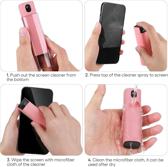 Fingerprint Proof Screen Cleaner, 3 in 1Touchscreen Mist Cleaner Spray Wipe - Image 2
