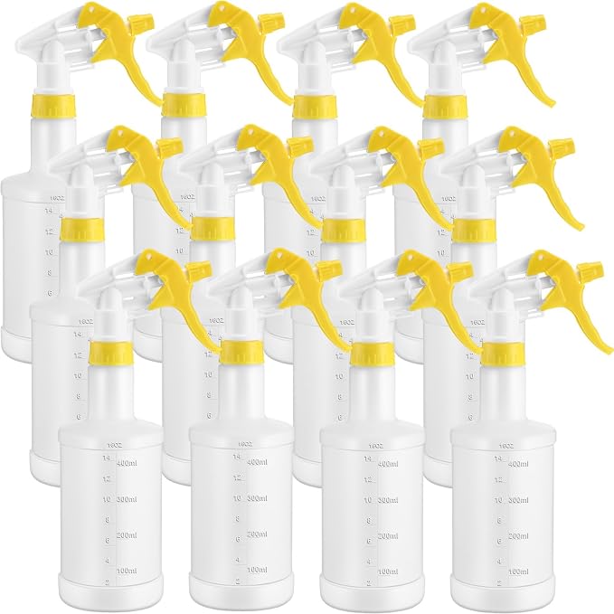 Eccliy 12 Pcs 16 Oz Plastic Spray Bottle, Adjustable Empty Reusable Sprayer by Eccliy