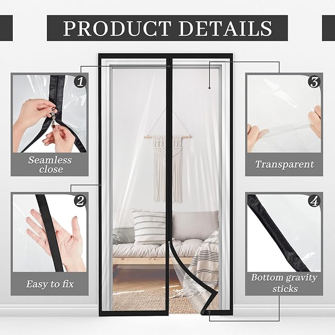 Amylove Zipper 60 x 102 Inch Dust Barrier Door Kit Construction Door Barrier 5 - Image 3