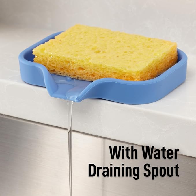 Zulay Kitchen Small Silicone Sponge Holder – Space-Saving Sink Organizer Tray - Image 8