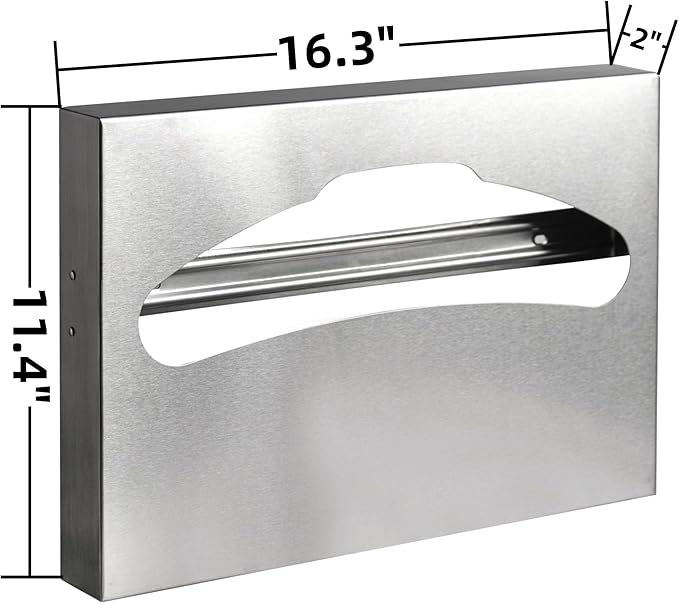 Toilet Seat Cover Dispenser, Commercial Stainless Steel Brushed Toilet Seat - Image 2