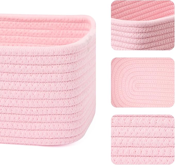 Small Storage Baskets for Organizing | Closet Organizer Bins | Shelf Toy Basket - Image 2