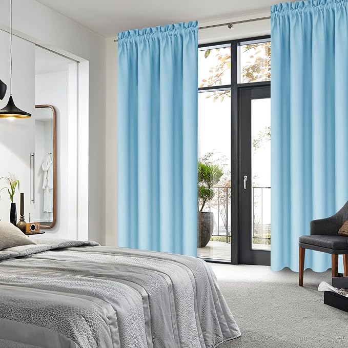DWCN Light Blue Blackout Curtains - Image 2