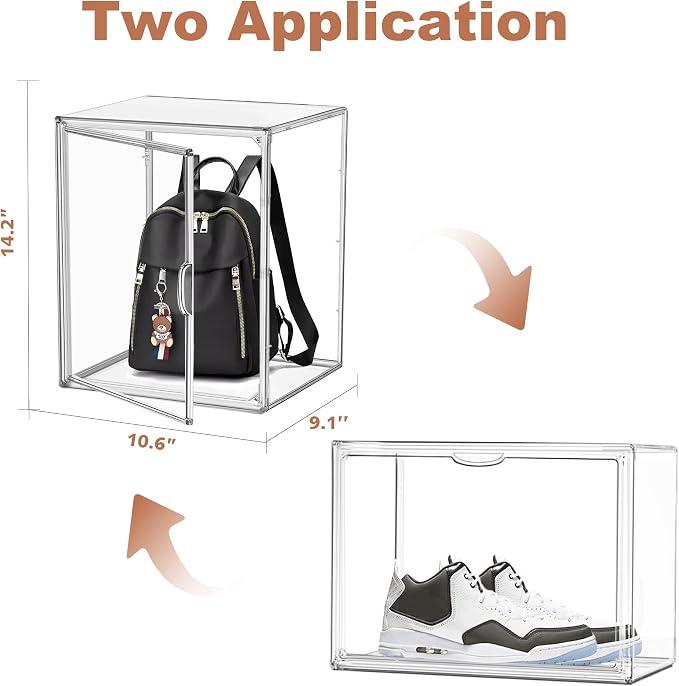 4Pack Clear Shoe Box Organizer, Acrylic Display Cases - Image 2