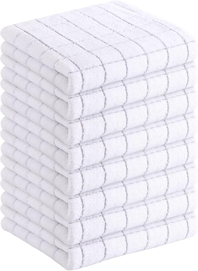 Homaxy 100% Cotton Terry Kitchen Towels, Checkered Designed, Soft and Super by Homaxy