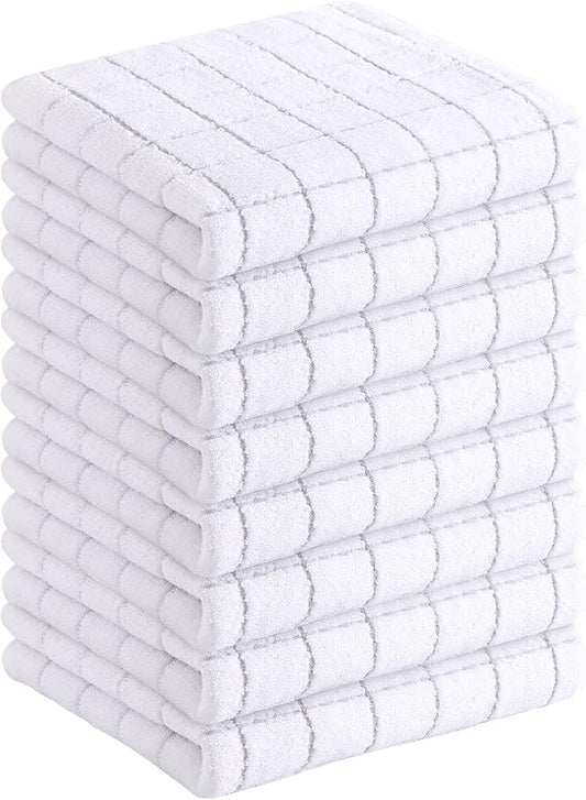 Homaxy 100% Cotton Terry Kitchen Towels, Checkered Designed, Soft and Super by Homaxy