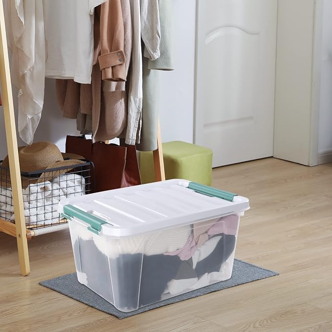 Xyskin 6-Pack 20 Quart Plastic Storage Boxes, Latching Storage Bin Box - Image 6