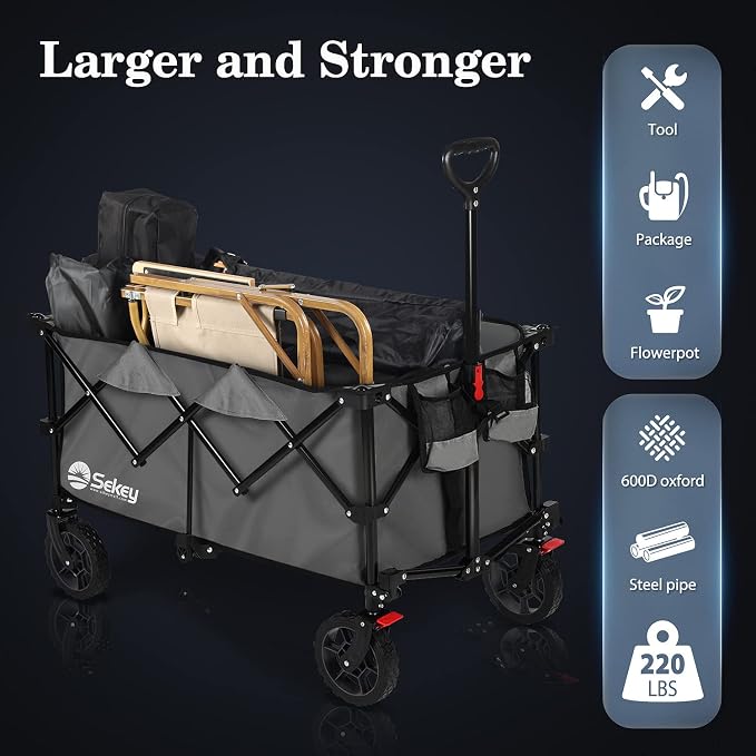 Sekey 220L Collapsible Foldable Wagon - Image 3