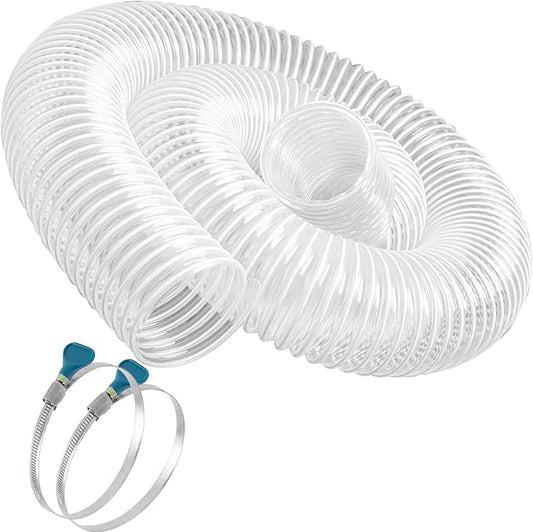 Heavy PVC Dust Collection Hose 2.5" x 5', Flexible Clear PVC Fume Collection by Qucship