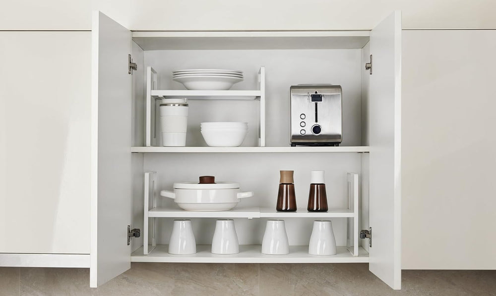 Nxconsu Kitchen Cabinet Shelf Organizers, Countertop Riser, 10.5" 2 Pack