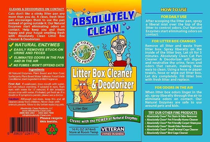 Absolutely Clean Litter Box Cleaner and Odor Eliminator, Eliminate Odors Quickly - Image 3
