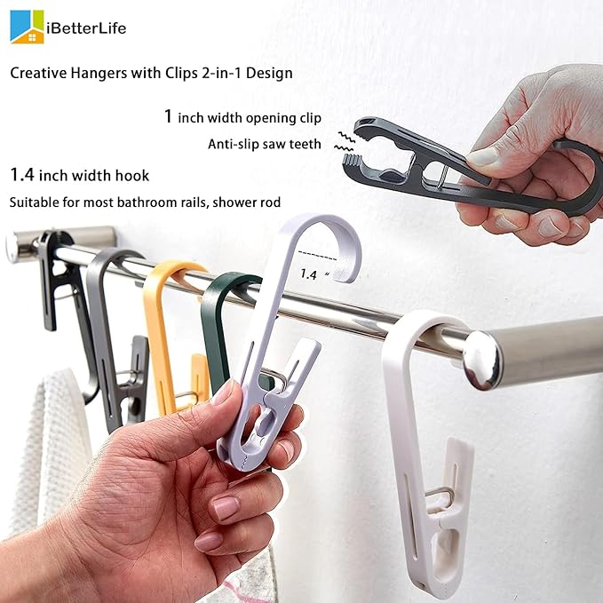 iBetterLife 4Pcs Laundry Hooks Clips Hanger - Image 8
