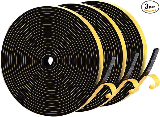 Weather Stripping Soundproof 1/2 in x 1/8 in, Door Seal Strip High Density by Aopaeoie
