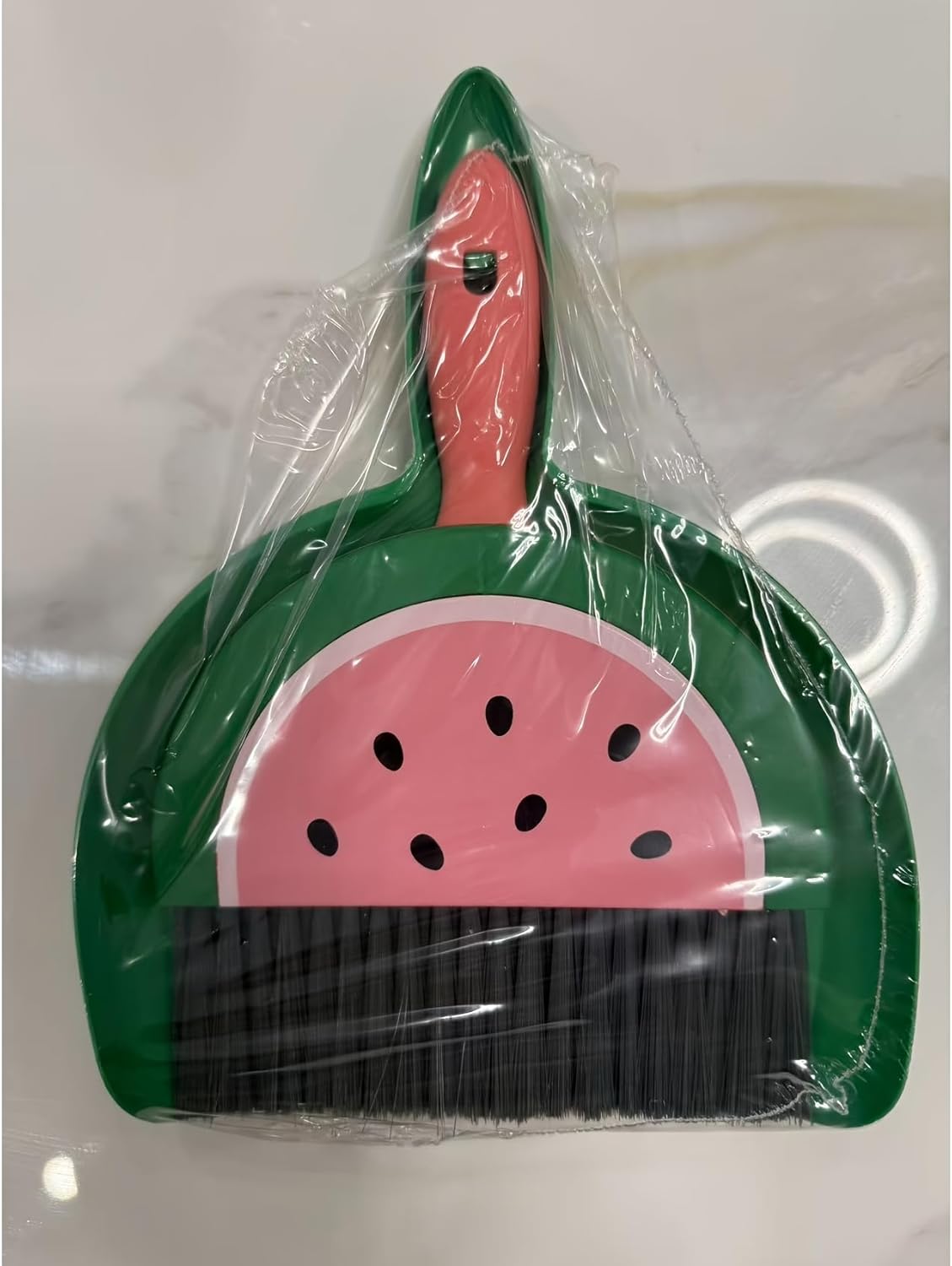 Green Watermelon Mini Broom and Dustpan Set for Hard Floor Cleaning