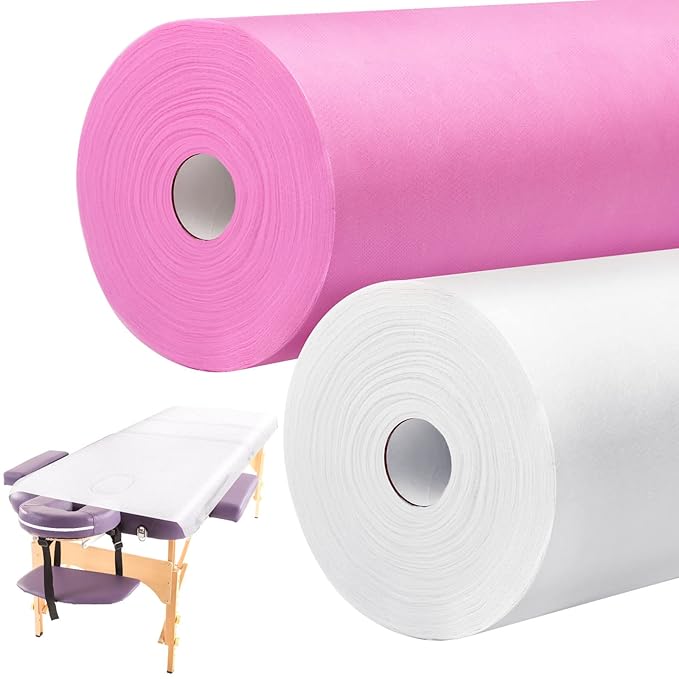 Tudomro 2 Roll Disposable Non Woven Bed Sheets 24 x 71 Inch Massage Table Paper by Tudomro