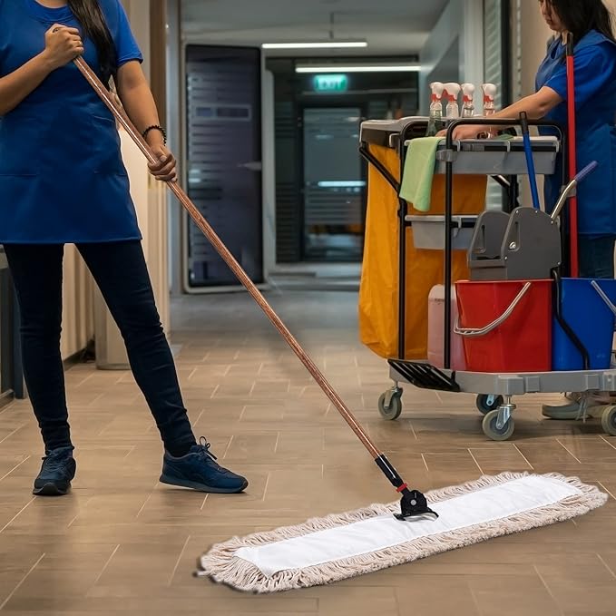 Matthew Cleaning 36'' Cotton Dust Mop Refill Washable Thick Tufted Replacement - Image 7