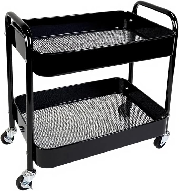 2 Tier Rolling Cart with Wheels by LIWNYRK