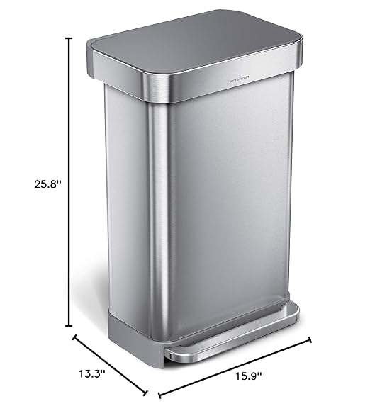 simplehuman 45 Liter / 12 Gallon Liter Rectangular Hands-Free Kitchen Step - Image 10