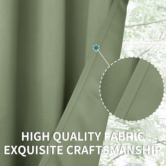 BGment Olive Green Blackout Curtains 63 Inch Length - Image 6