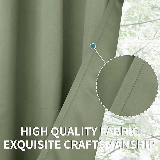 BGment Olive Green Short Curtains 40 Inches Long - Image 6