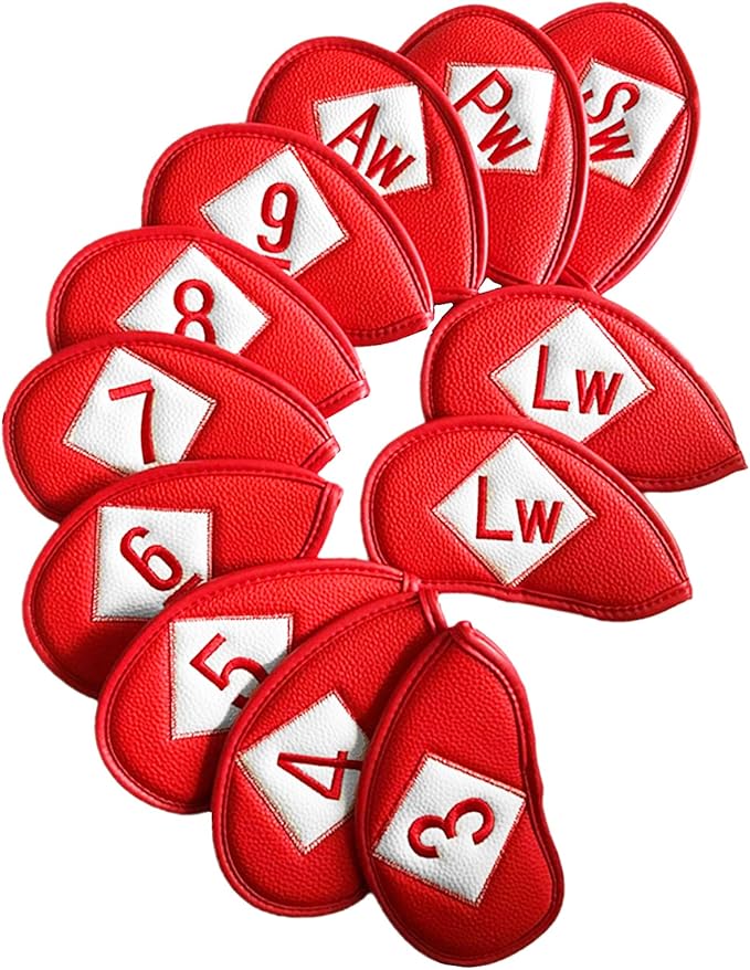 FINGER TEN Premium Synthetic Leather Stylish Iron & Wedge Golf Head Covers by FINGERTENSport