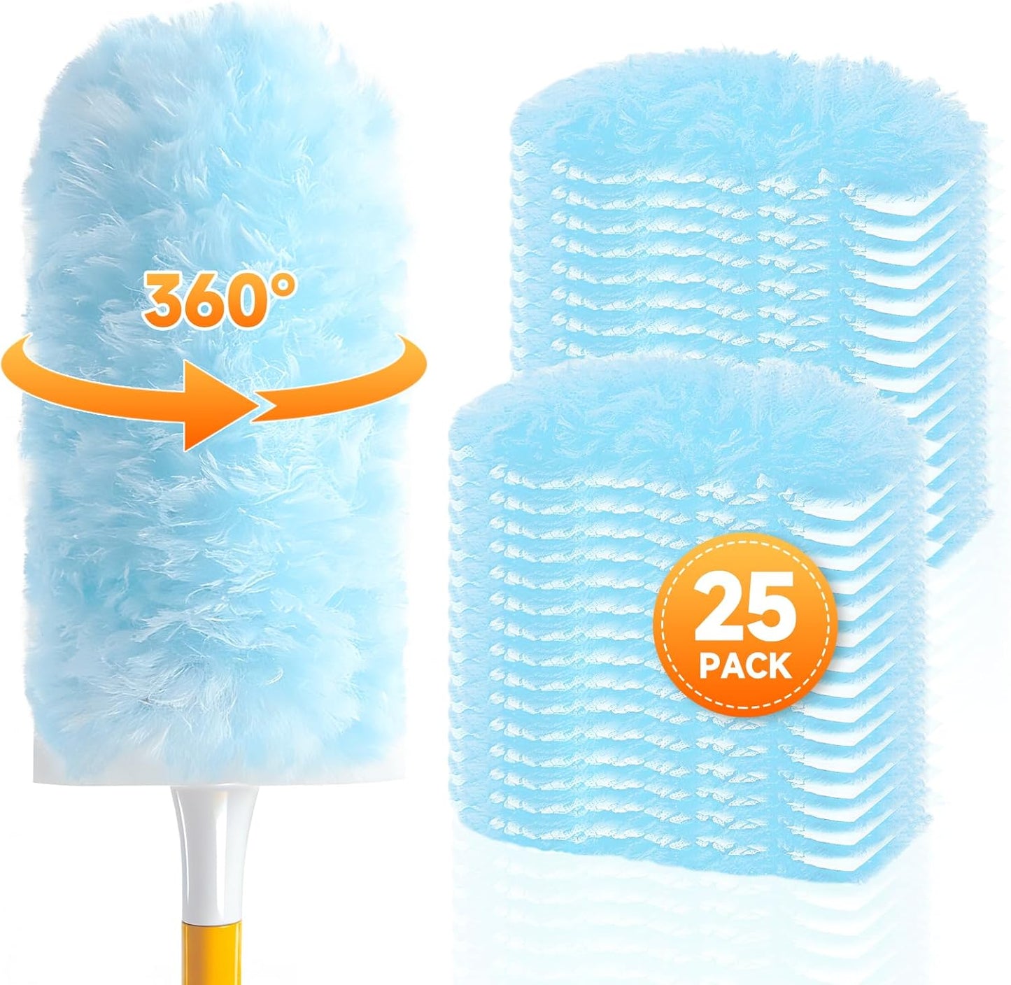 SetSail 25 Count Duster Refills Compatible with Swiffer Dusters for Cleaning Disposable Duster Refill Multi Surface 360° Duster Cleaner Kit for Ceiling Fan, Blind, Furniture