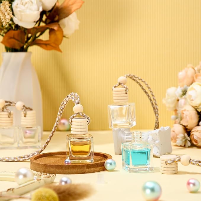 BBTO 50 Pcs Hanging Car Air Freshener Car Diffuser Bottles Empty Glass Perfume - Image 4