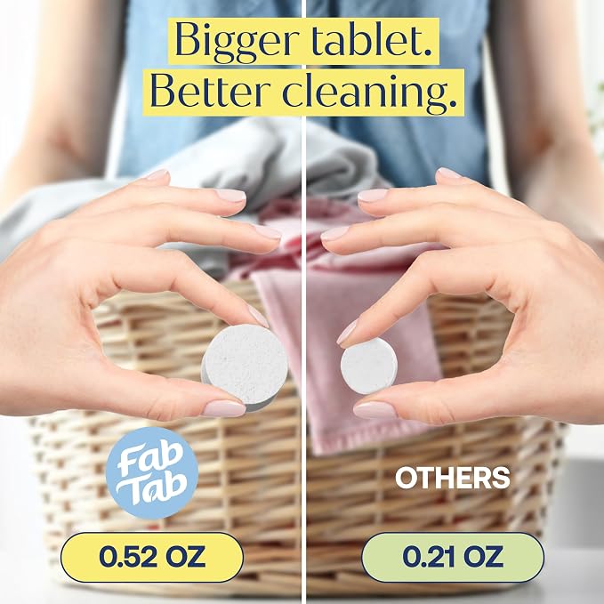 Fab Tab Laundry Detergent Tablets, Plant-Based Formula, Removes Tough Stains - Image 4