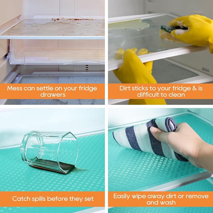 Blue Shelf Liners for Kitchen Cabinets Refrigerator Liners Waterproof & - Image 5