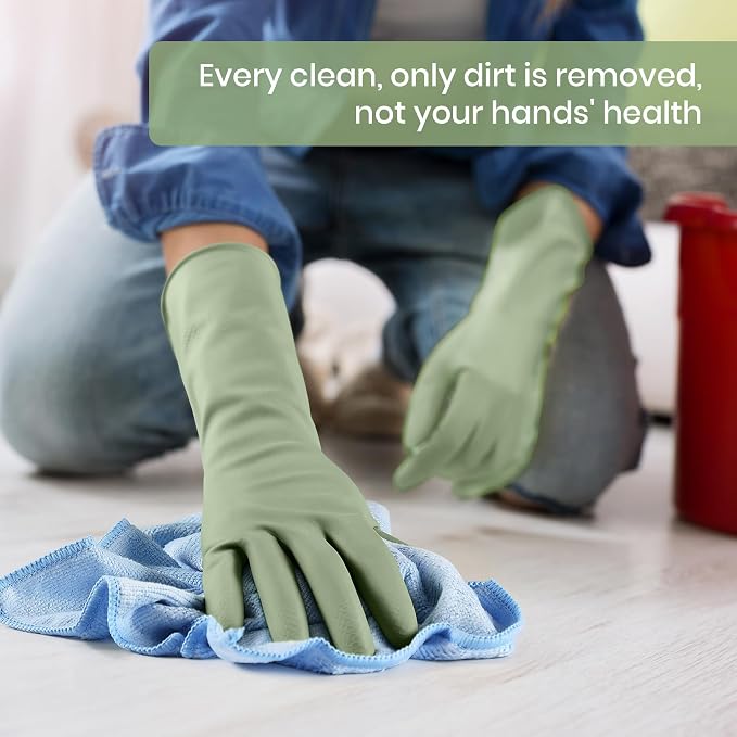 Rubber Cleaning Gloves for Dishwashing, 4 Pairs Reusable Kitchen Gloves for - Image 5