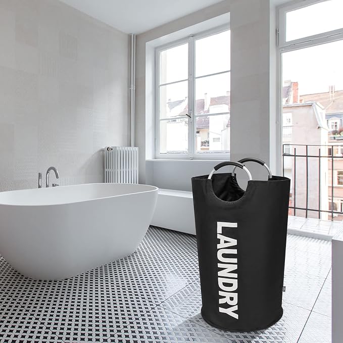 DOKEHOM 90L Large Laundry Basket, Collapsible Laundry Bag, Freestanding Tall - Image 9