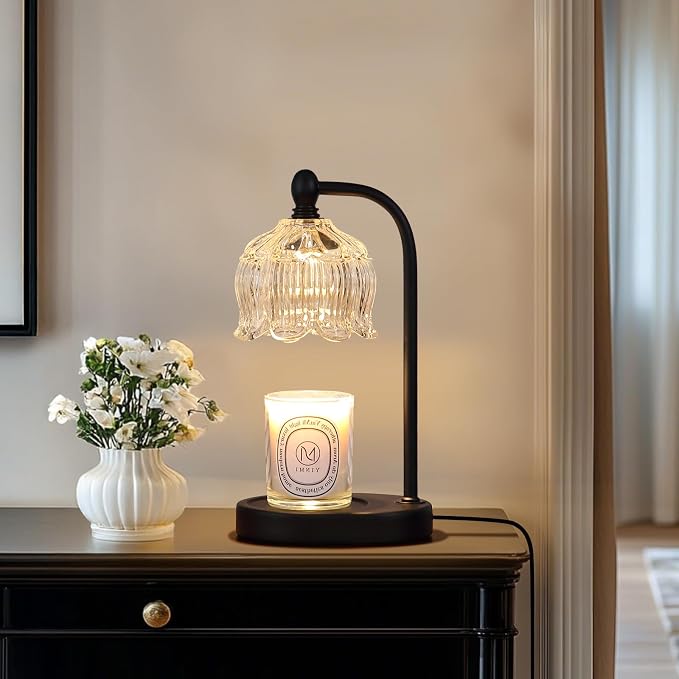 Black Candle Warmer Lamp with Timer and Dimmer, Flameless Wax Melt Warmer - Image 7