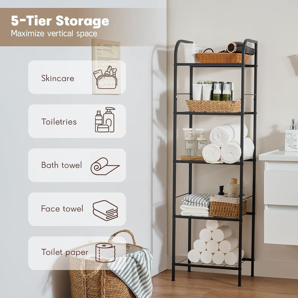 Towel Racks for Bathroom，5-Story Free Standing Towel Holder,Durable Metal Tow...