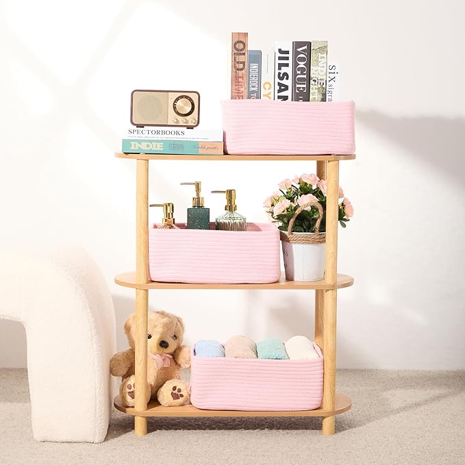 Small Storage Baskets for Organizing | Closet Organizer Bins | Shelf Toy Basket - Image 6