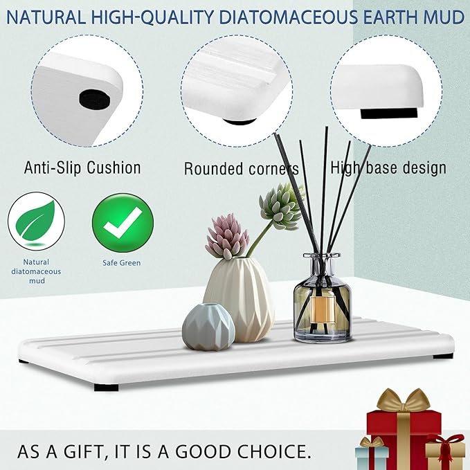 2PCS Water Absorbing Stone Tray, Quick Drying Stone Sink Tray, Water Absorbent - Image 5
